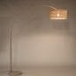 Foto 31503-2: Beige booglamp met bamboe kap naturel rond