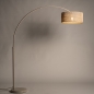 Foto 31503-3: Beige booglamp met bamboe kap naturel rond