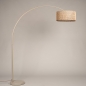 Foto 31503-5: Beige booglamp met bamboe kap naturel rond