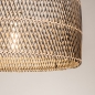 Foto 31504-14: Beige booglamp met ronde bamboe kap in naturel met zwart 