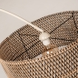Foto 31504-8: Beige booglamp met ronde bamboe kap in naturel met zwart 