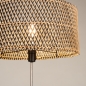 Foto 31507-14: Houten vloerlamp tripod met ronde kap van bamboe in naturel met zwart