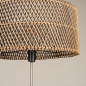 Foto 31507-15: Houten vloerlamp tripod met ronde kap van bamboe in naturel met zwart
