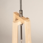 Foto 31507-17: Houten vloerlamp tripod met ronde kap van bamboe in naturel met zwart
