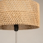 Foto 31508-14: Houten driepoot vloerlamp met ronde kap van bamboe 