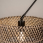 Foto 31509-10: Zwarte knikarm hanglamp verstelbaar met ronde bamboe kap 