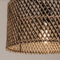 Foto 31509-8: Zwarte knikarm hanglamp verstelbaar met ronde bamboe kap 