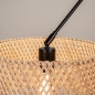Foto 31510-10: Zwarte knikarm hanglamp verstelbaar met ronde bamboe kap 