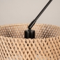 Foto 31510-11: Zwarte knikarm hanglamp verstelbaar met ronde bamboe kap 