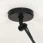 Foto 31510-12: Zwarte knikarm hanglamp verstelbaar met ronde bamboe kap 