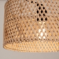 Foto 31510-8: Zwarte knikarm hanglamp verstelbaar met ronde bamboe kap 