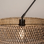 Foto 31513-10: Zwarte knikarm hanglamp verstelbaar met ronde bamboe kap 