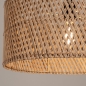 Foto 31514-8: Zwarte knikarm hanglamp verstelbaar met ronde bamboe kap 