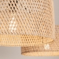 Foto 31516-8: Verstelbare hanglamp in zwart met twee bamboe kappen 