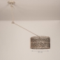 Foto 31517-1: Beige knikarm verstelbare hanglamp met bamboe kap in naturel en zwart