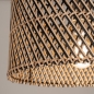 Foto 31517-10: Beige knikarm verstelbare hanglamp met bamboe kap in naturel en zwart