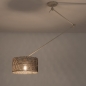 Foto 31517-2: Beige knikarm verstelbare hanglamp met bamboe kap in naturel en zwart