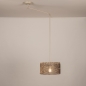 Foto 31517-3: Beige knikarm verstelbare hanglamp met bamboe kap in naturel en zwart