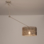 Foto 31517-4: Beige knikarm verstelbare hanglamp met bamboe kap in naturel en zwart