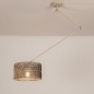 Foto 31517-5: Beige knikarm verstelbare hanglamp met bamboe kap in naturel en zwart