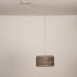 Foto 31517-6: Beige knikarm verstelbare hanglamp met bamboe kap in naturel en zwart