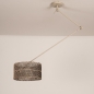 Foto 31517-7: Beige knikarm verstelbare hanglamp met bamboe kap in naturel en zwart