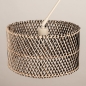 Foto 31517-9: Beige knikarm verstelbare hanglamp met bamboe kap in naturel en zwart