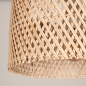 Foto 31518-11: Beige verstelbare hanglamp met ronde bamboe kap E27