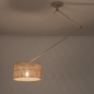 Foto 31518-2: Beige verstelbare hanglamp met ronde bamboe kap E27