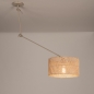 Foto 31518-4: Beige verstelbare hanglamp met ronde bamboe kap E27