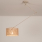 Foto 31518-5: Beige verstelbare hanglamp met ronde bamboe kap E27