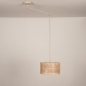 Foto 31518-6: Beige verstelbare hanglamp met ronde bamboe kap E27