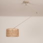 Foto 31518-7: Beige verstelbare hanglamp met ronde bamboe kap E27