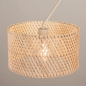 Foto 31518-8: Beige verstelbare hanglamp met ronde bamboe kap E27
