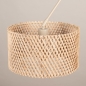 Foto 31518-9: Beige verstelbare hanglamp met ronde bamboe kap E27