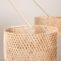 Foto 31520-10: Beige hanglamp verstelbaar met twee ronde kappen van bamboe 