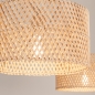 Foto 31520-8: Beige hanglamp verstelbaar met twee ronde kappen van bamboe 