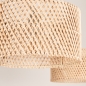 Foto 31520-9: Beige hanglamp verstelbaar met twee ronde kappen van bamboe 