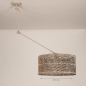 Foto 31521-1: Beige knikarm verstelbare hanglamp met bamboe kap in naturel en zwart