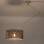 Foto 31521-2: Beige knikarm verstelbare hanglamp met bamboe kap in naturel en zwart