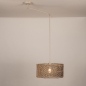 Foto 31521-3: Beige knikarm verstelbare hanglamp met bamboe kap in naturel en zwart