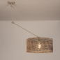 Foto 31521-4: Beige knikarm verstelbare hanglamp met bamboe kap in naturel en zwart
