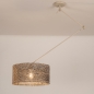 Foto 31521-5: Beige knikarm verstelbare hanglamp met bamboe kap in naturel en zwart