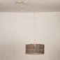 Foto 31521-6: Beige knikarm verstelbare hanglamp met bamboe kap in naturel en zwart