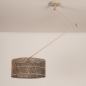 Foto 31521-7: Beige knikarm verstelbare hanglamp met bamboe kap in naturel en zwart