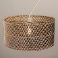Foto 31521-8: Beige knikarm verstelbare hanglamp met bamboe kap in naturel en zwart