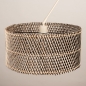 Foto 31521-9: Beige knikarm verstelbare hanglamp met bamboe kap in naturel en zwart