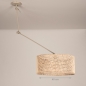 Foto 31522-1: Beige verstelbare hanglamp met ronde bamboe kap E27