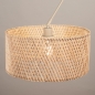 Foto 31522-10: Beige verstelbare hanglamp met ronde bamboe kap E27