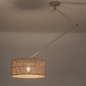 Foto 31522-2: Beige verstelbare hanglamp met ronde bamboe kap E27